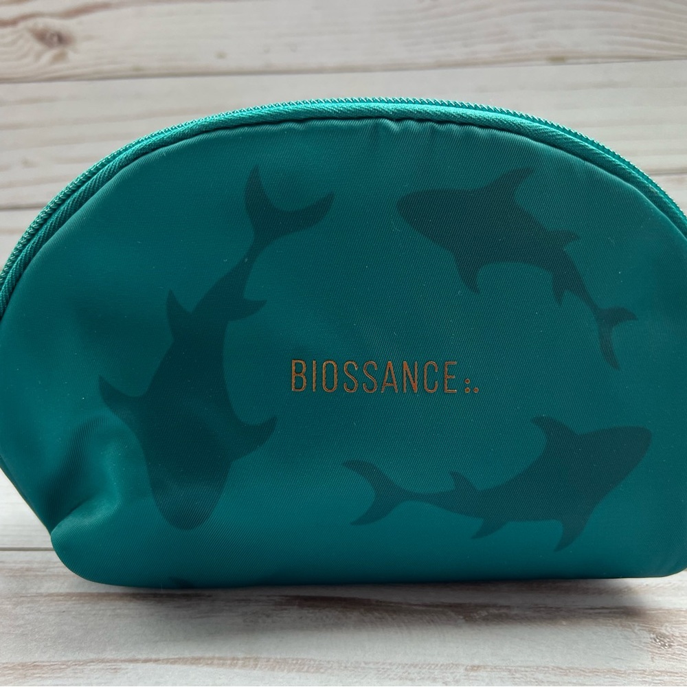 Biossance Teal Cosmetic Pouch